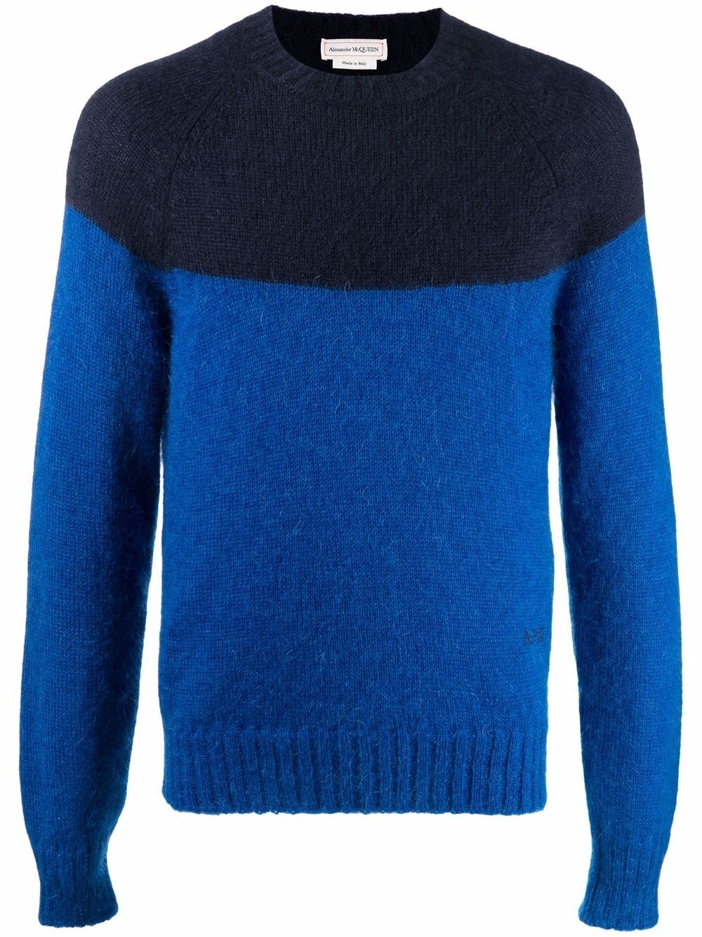 two-tone crew neck jumper - 1