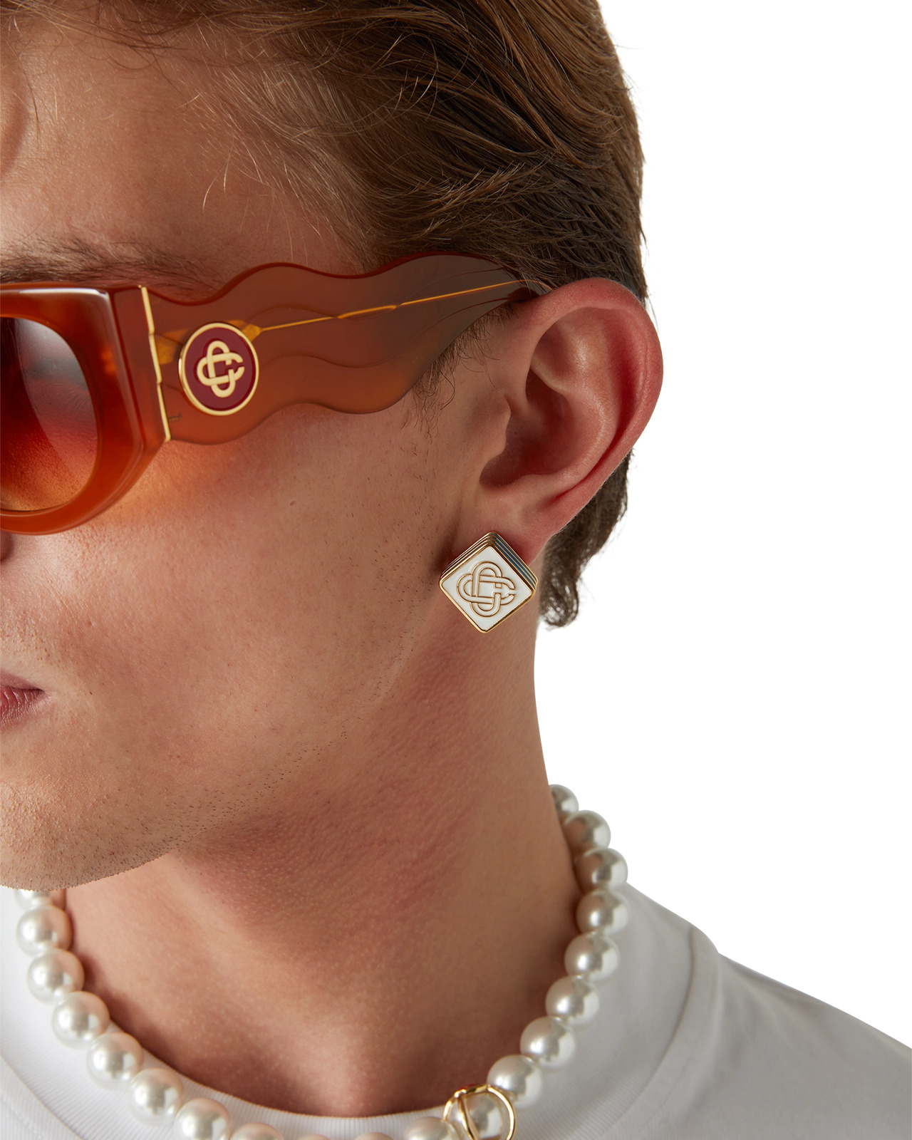 Monogram Logo Stud Earrings | Casablanca Paris - 6