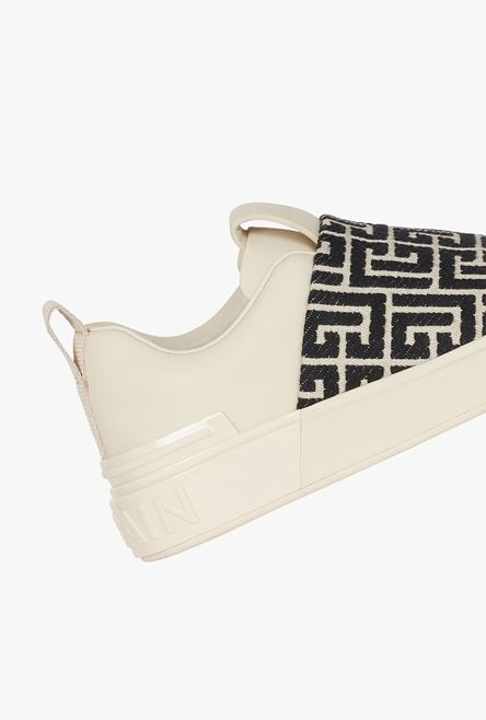 White leather B-Court sneakers with bicolor jacquard bands - 6
