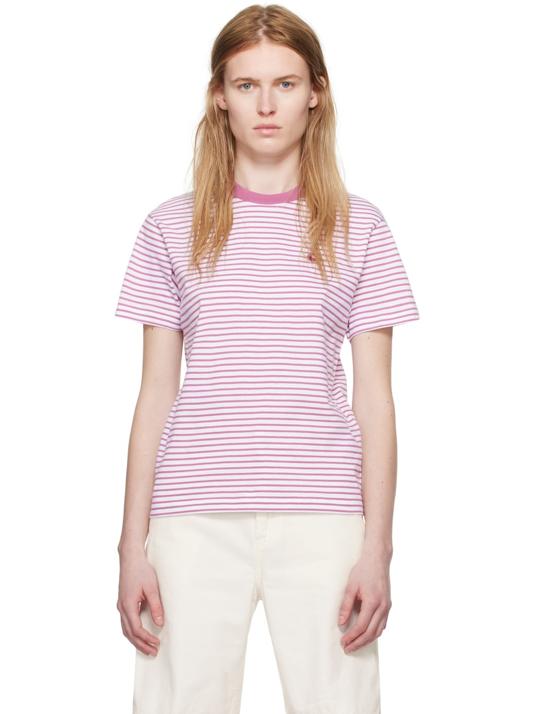 White & Pink Coleen T-Shirt - 1