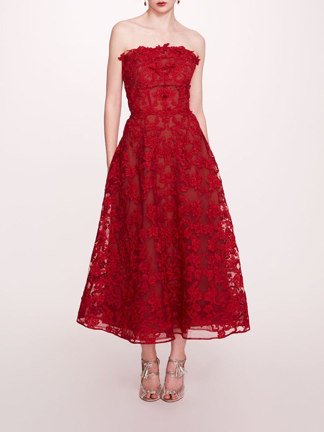 STRAPLESS CORDED MIDI DRESS - 1