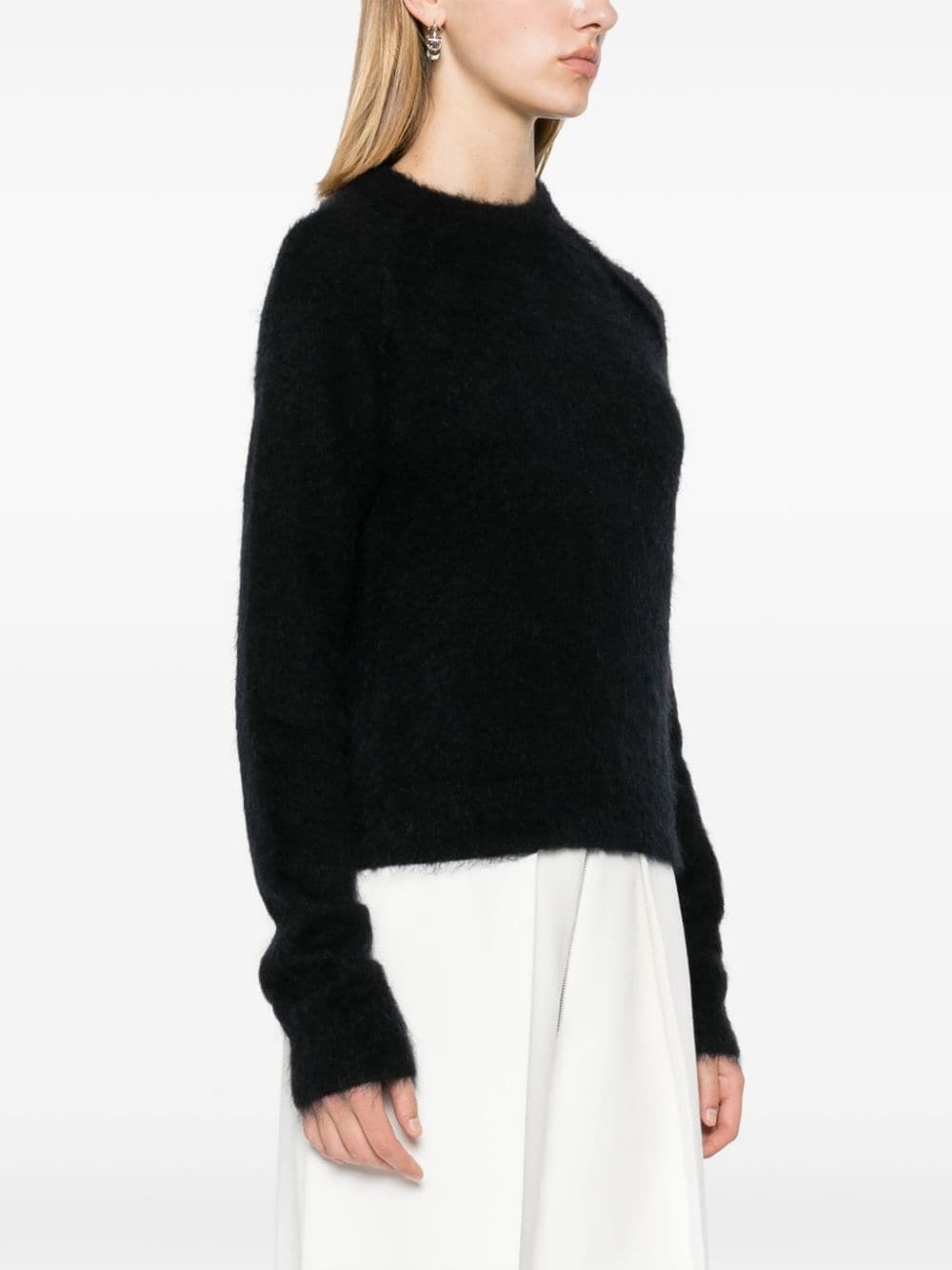 brushed-finish knitted jumper - 3