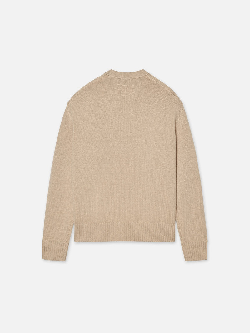 FRAME The Cashmere Crewneck in Sand Beige outlook