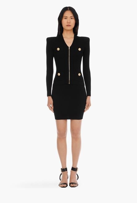 Black knit cardigan with decorative buttons - 4