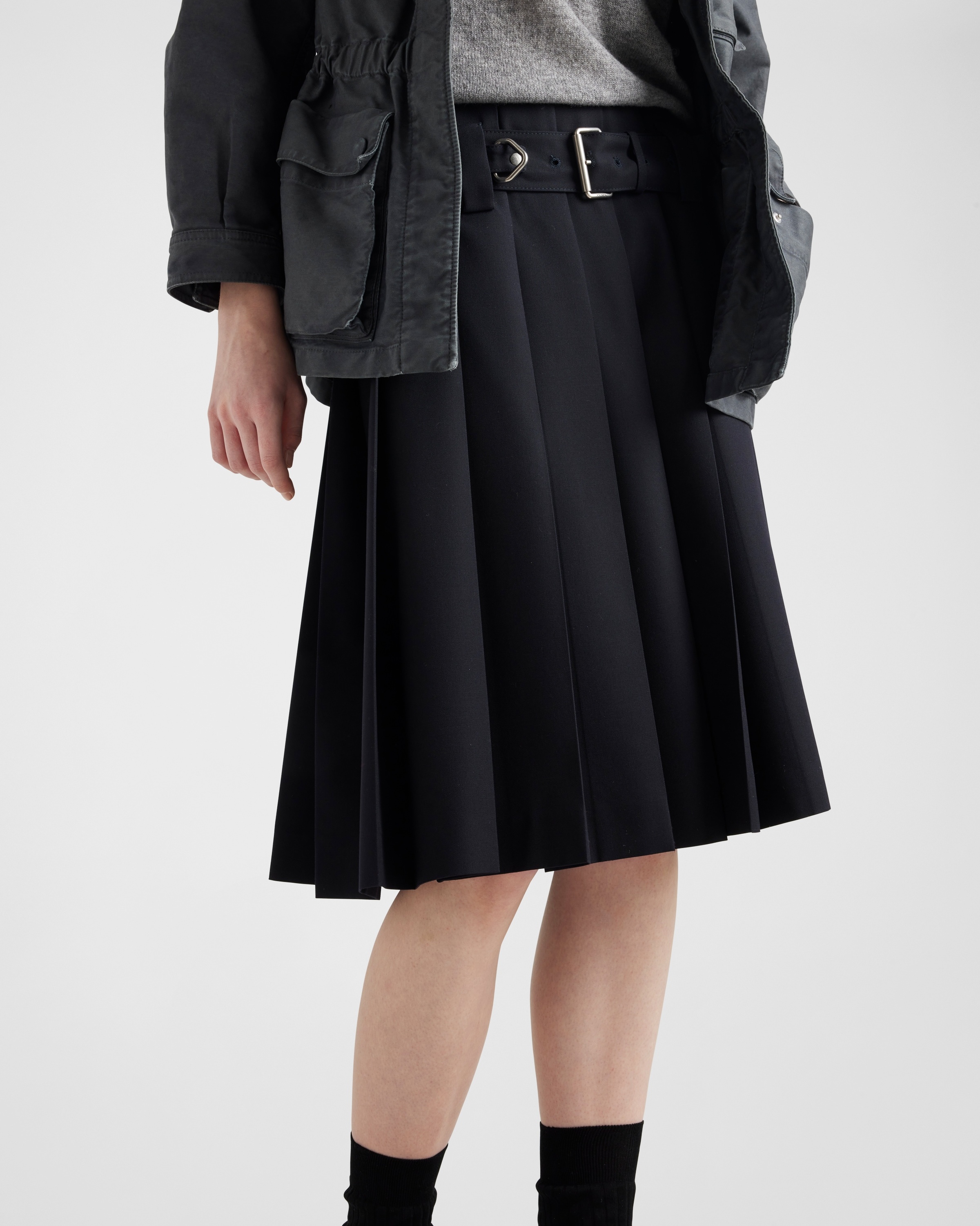 Pleated gabardine skirt - 4