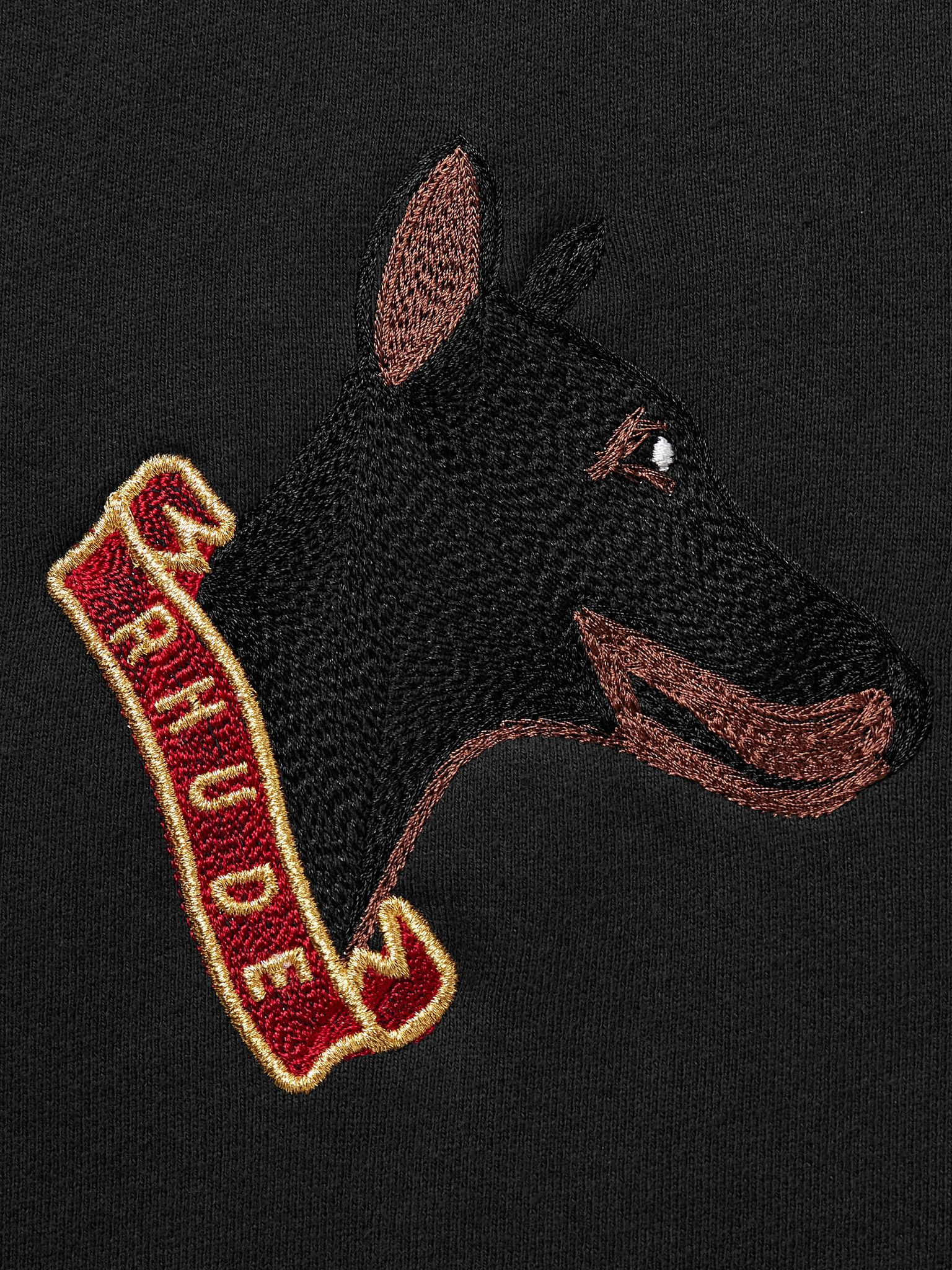London Hound Embroidered Cotton-Jersey Sweatshirt Black - 4