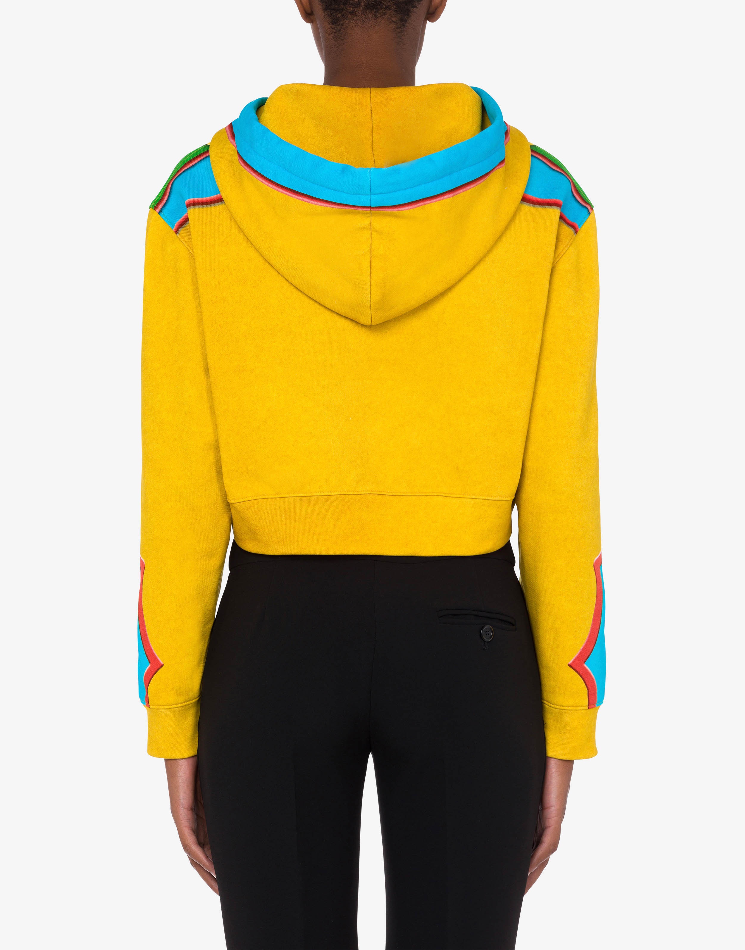 TROMPE L'ŒIL COTTON CROPPED SWEATSHIRT - 3
