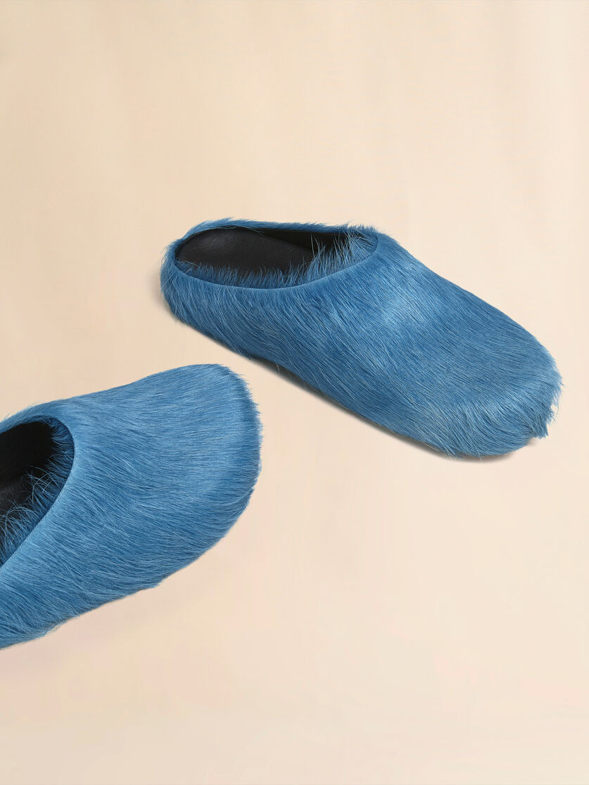 BLUE LONG HAIR CALFSKIN FUSSBETT SABOT - 5