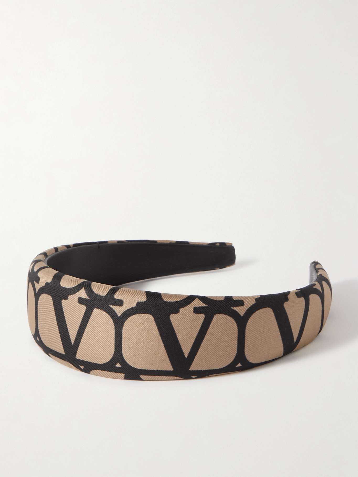 Toile Iconographe silk-twill and leather headband - 1