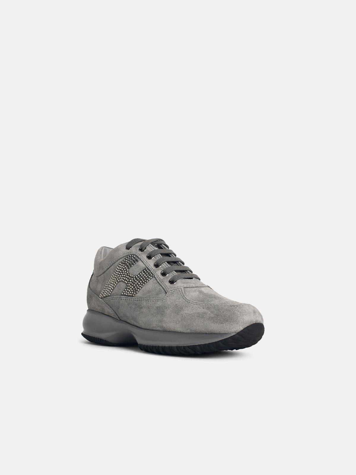 'INTERACTIVE' GREY SUEDE SNEAKERS - 2
