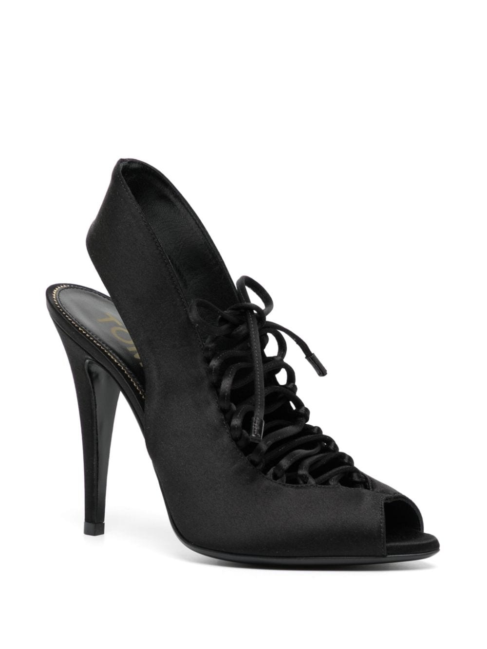 lace-front 110mm leather pumps - 2