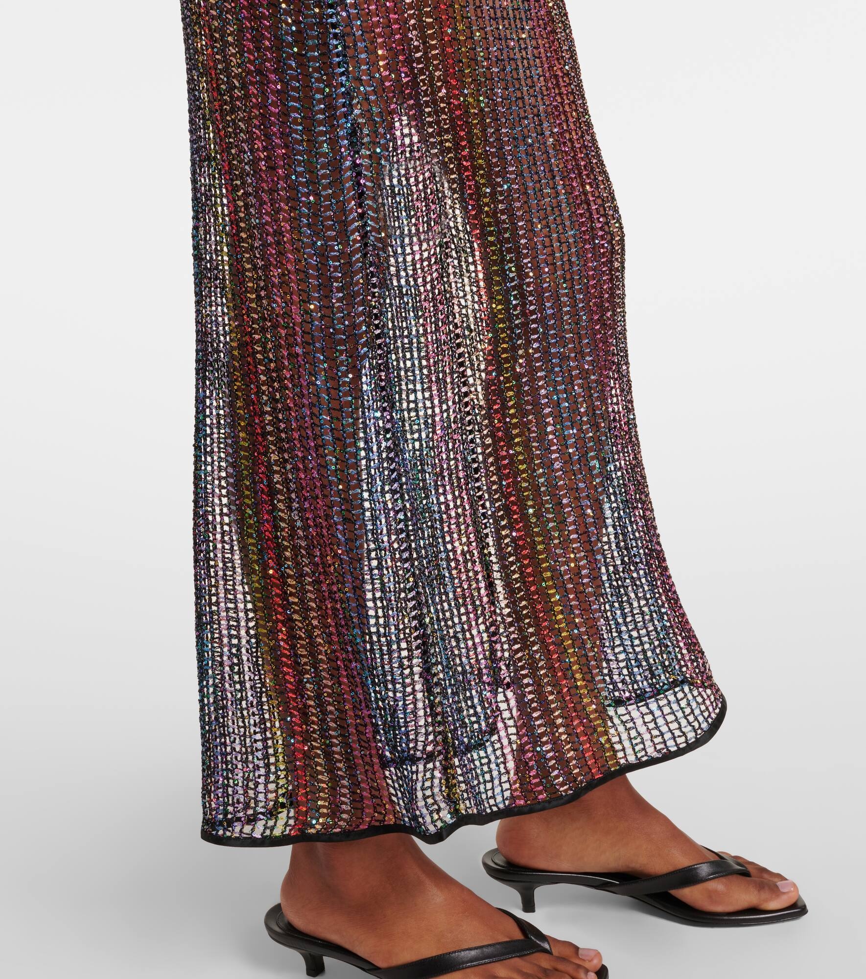 Sheer open-back maxi dress - 6