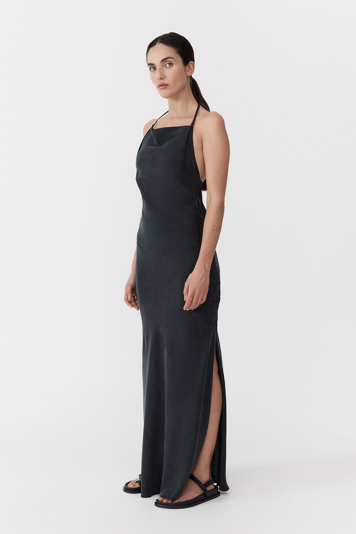 Adjustable Strap Dress - Black - 5