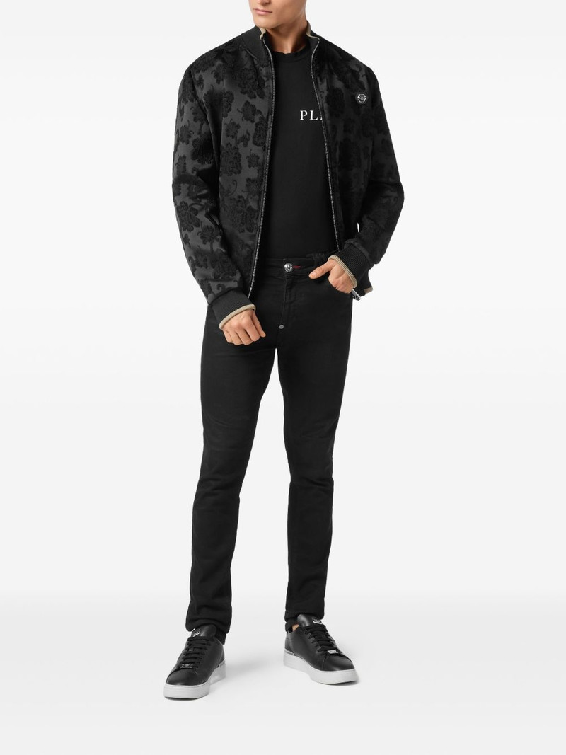 PHILIPP PLEIN jacquard flowers bomber jacket outlook
