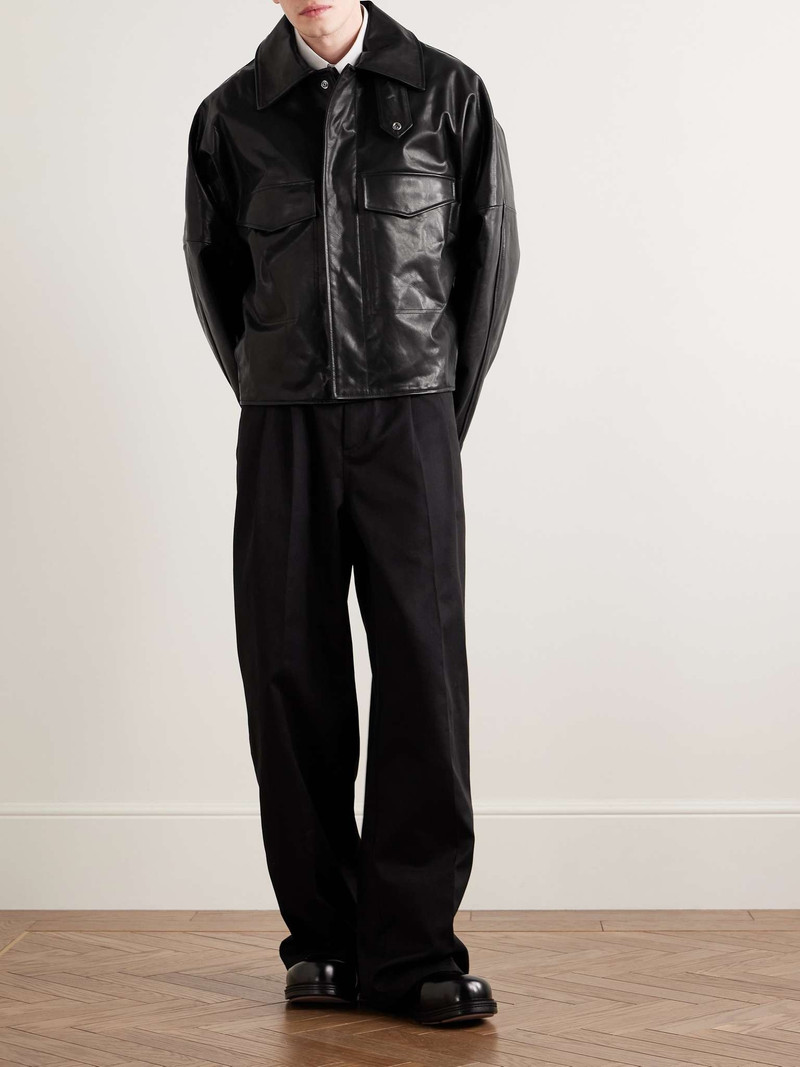 entire studios Cache Cropped Leather Jacket outlook