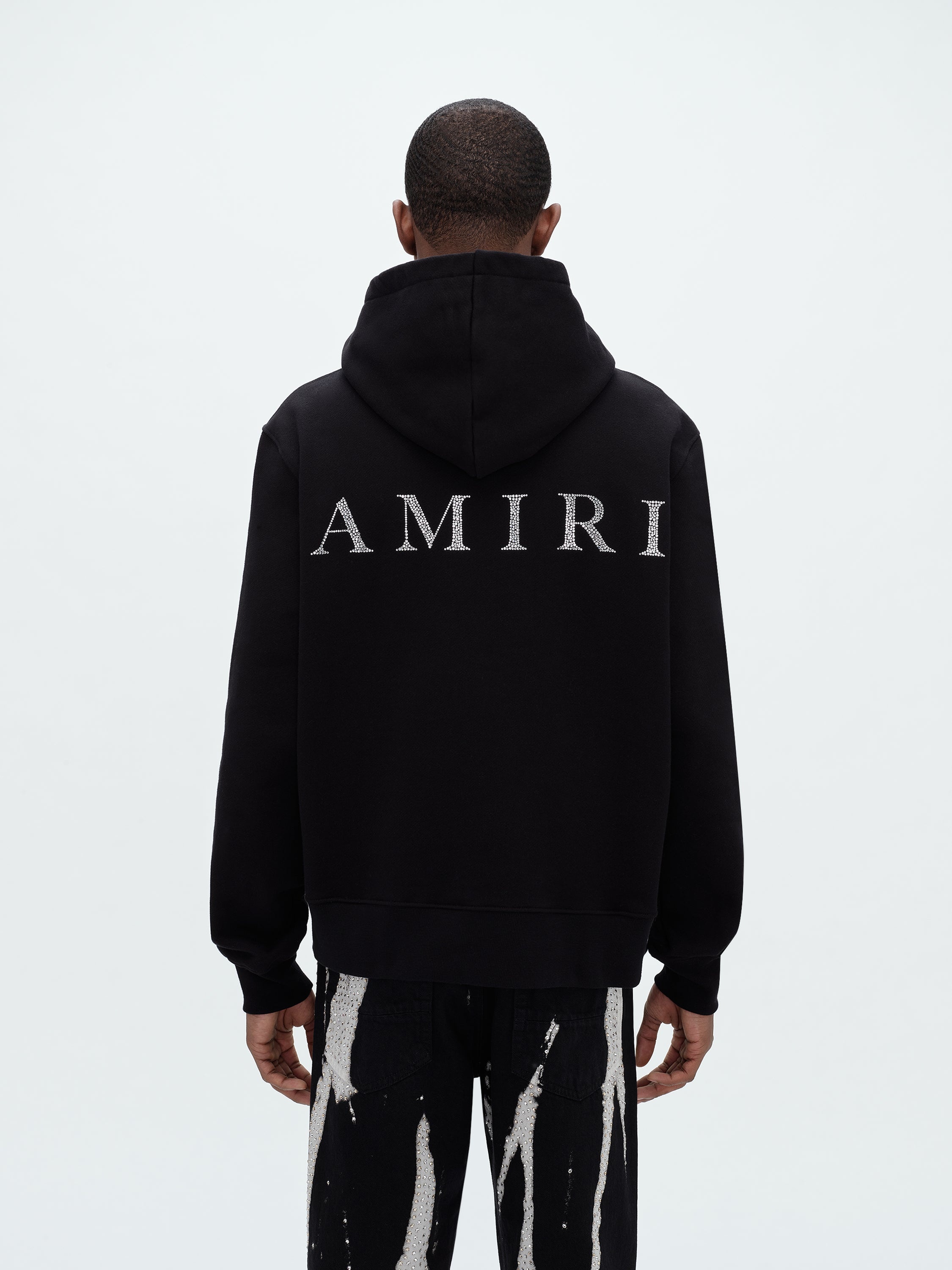 トップス AMIRI Crystal Splash Logo Sweatshirt Men's Luxury Sweatshirt - White Crystal Ball Amiri Hoodie