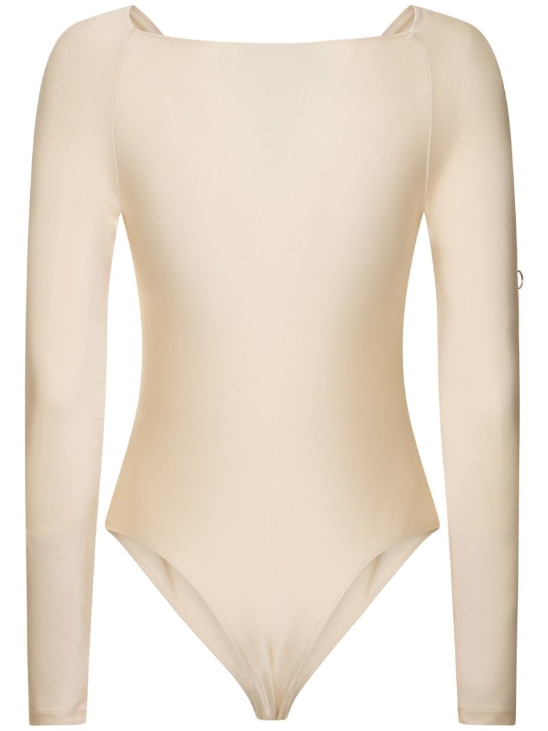 Twisted cutout jersey bodysuit - 5