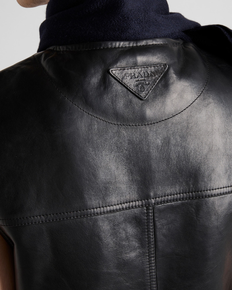 Leather and shearling vest 6