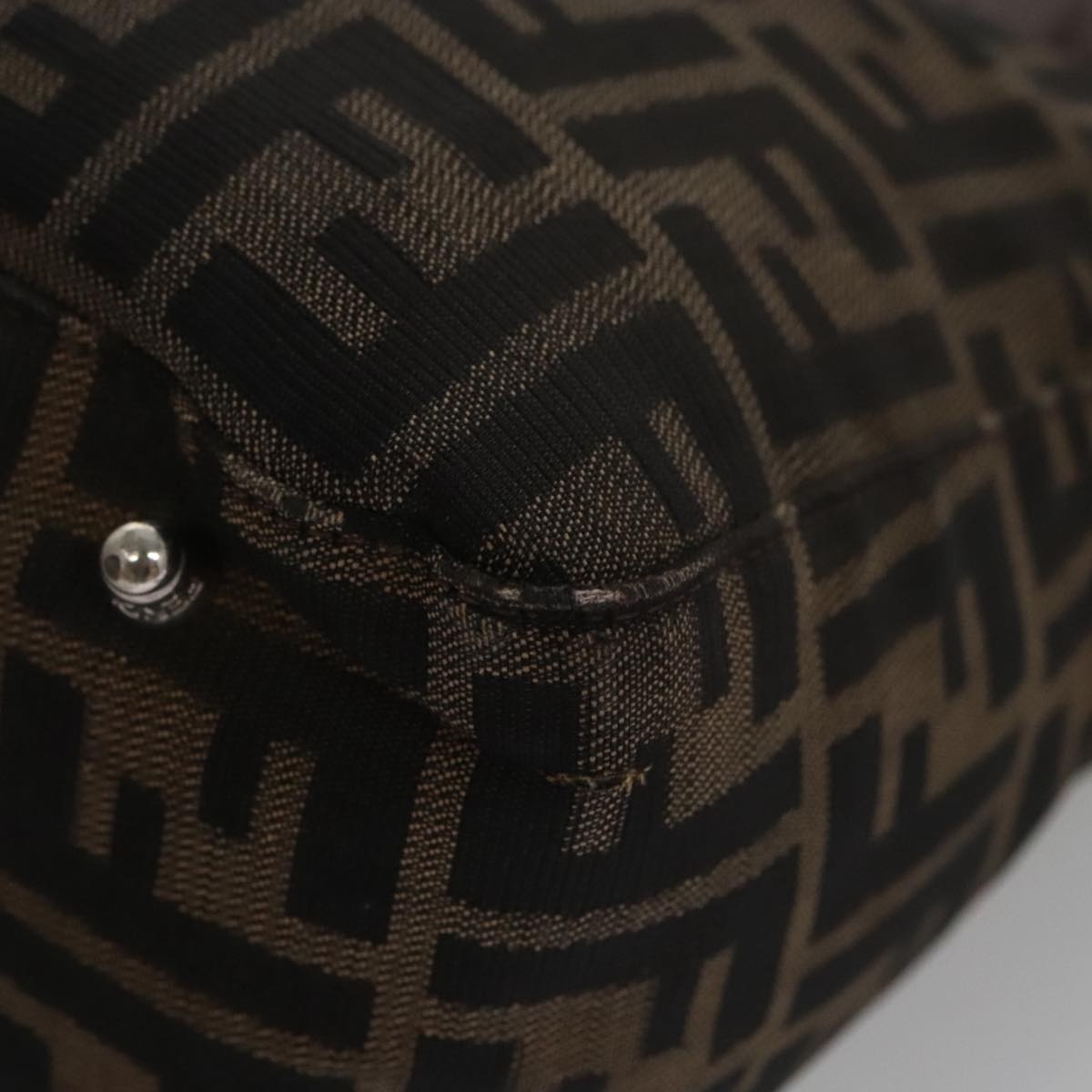 FENDI Zucca Canvas Tote Bag Brown Black - 14