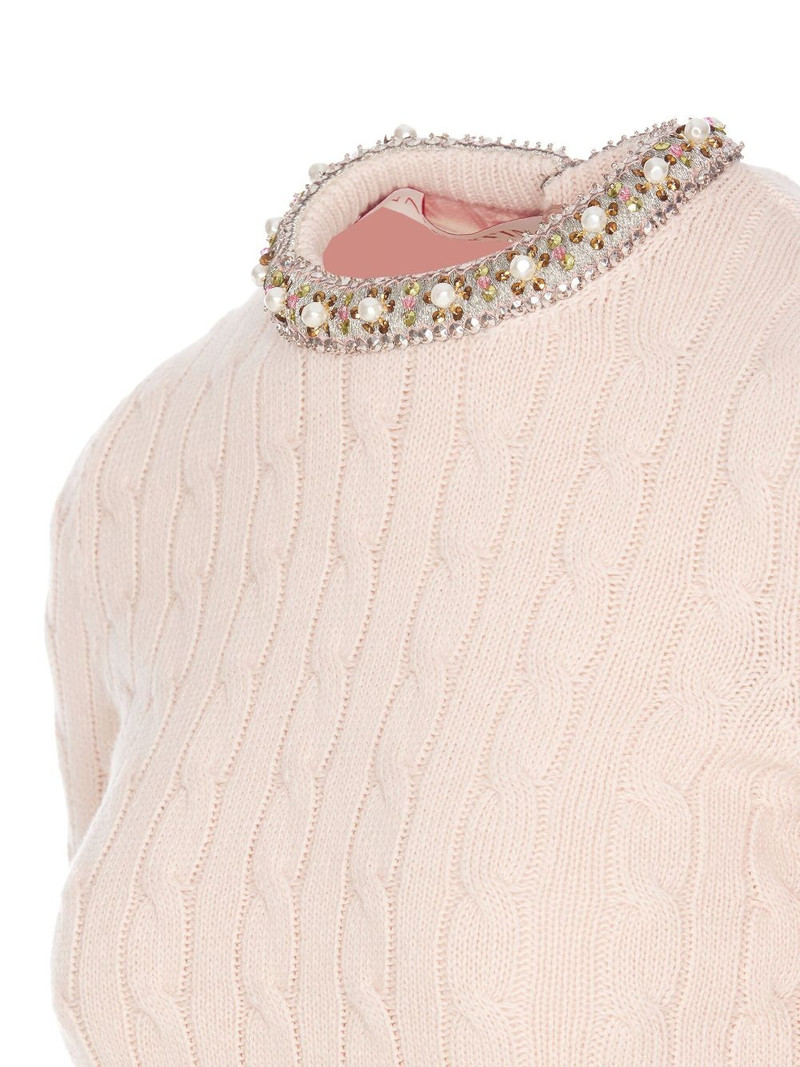 cable-knit crew neck jumper 3