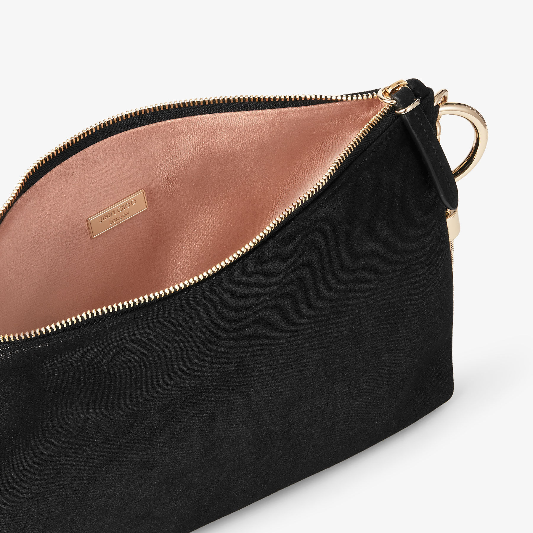 Callie
Black Shimmer Suede Clutch Bag - 4