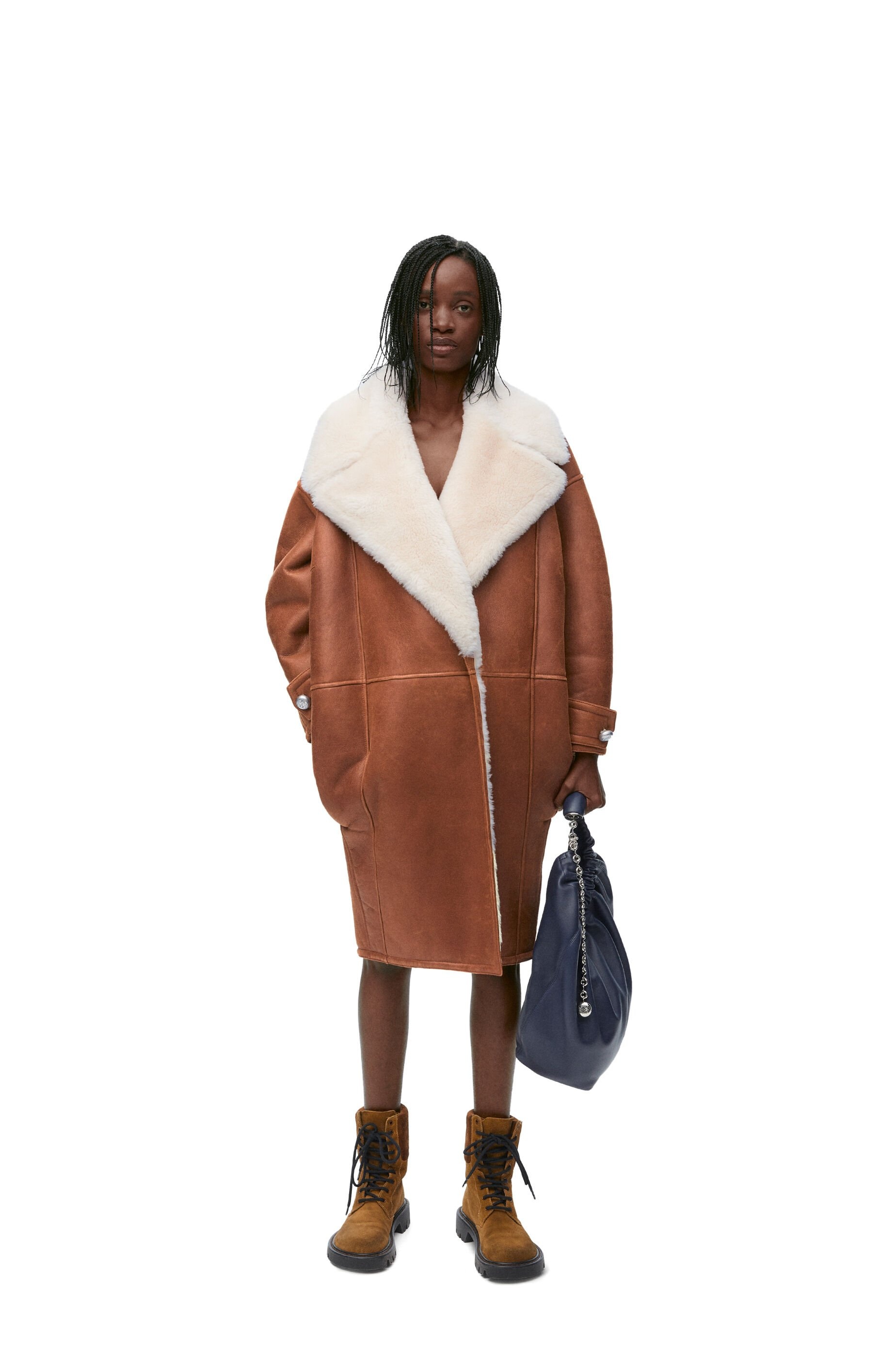 Pebble coat in shearling - 2