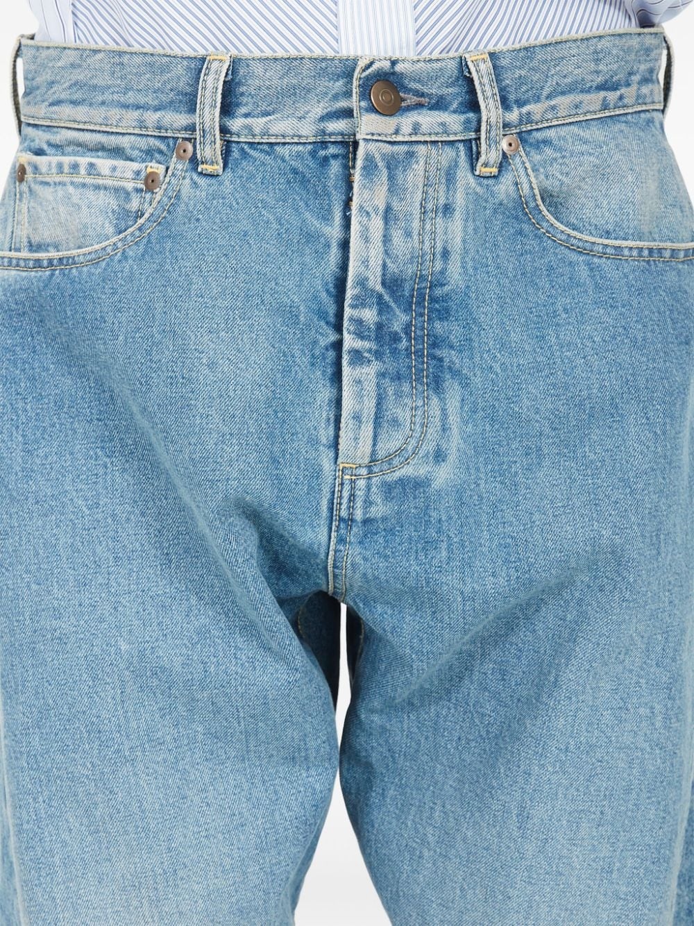 seam-detail tapered jeans - 7