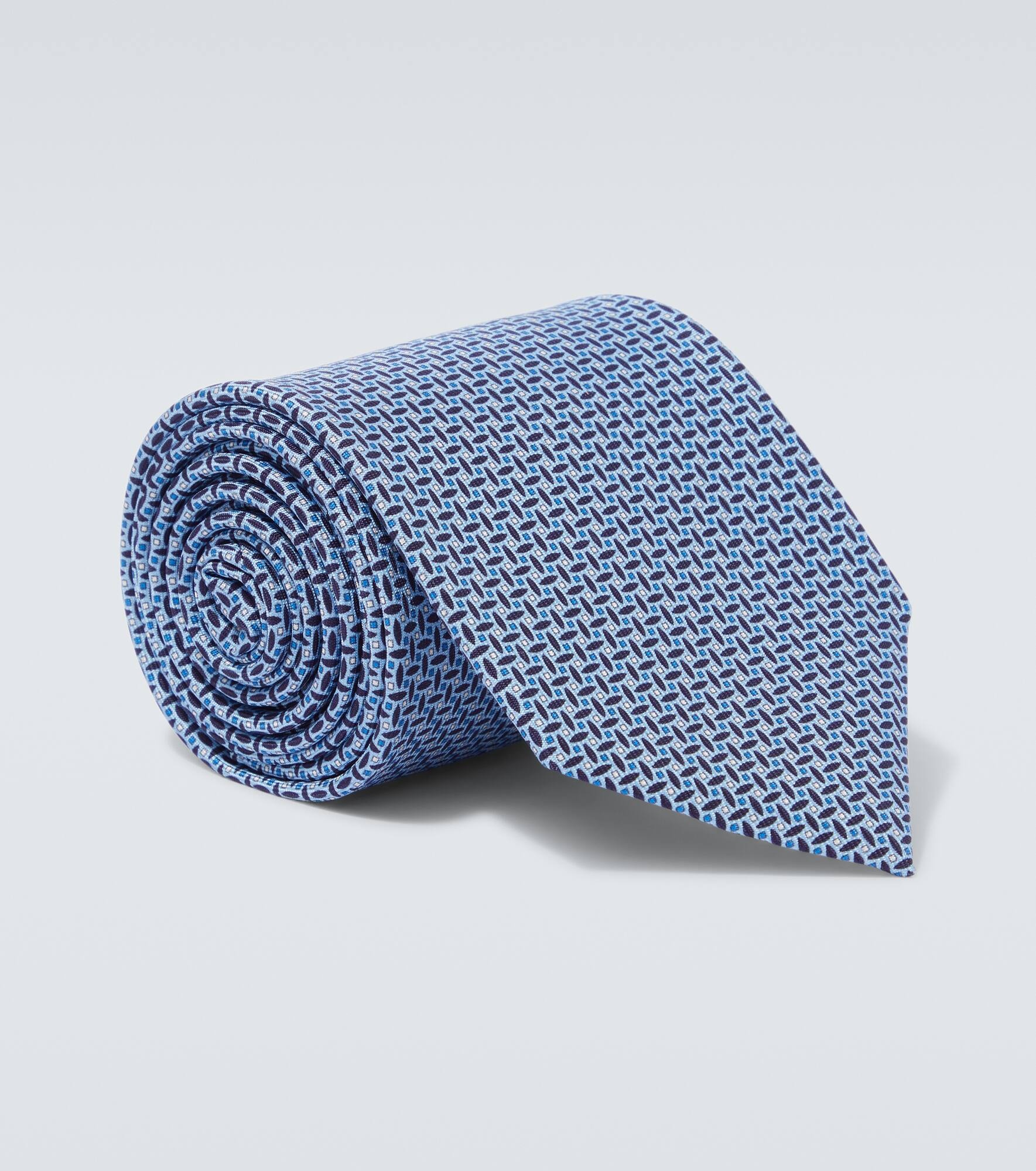 Printed silk tie - 1
