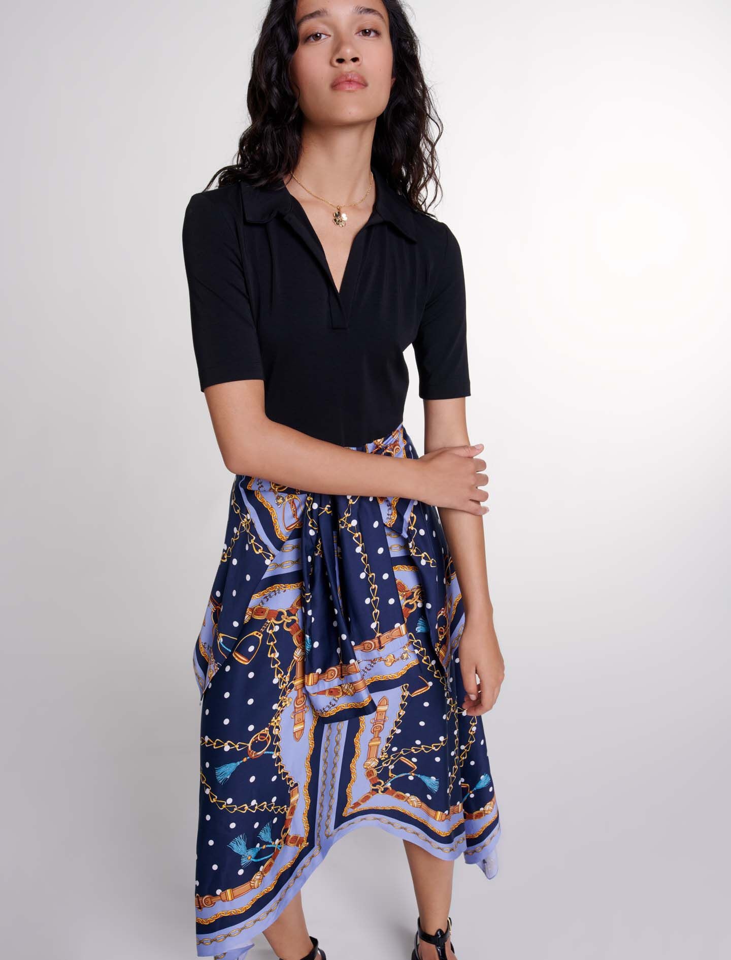 Illusion effect patterned dress - 5