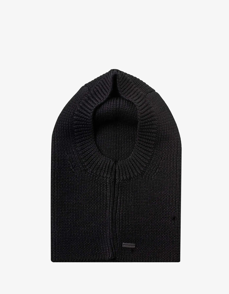 SAINT LAURENT Saint Laurent Black Large Ribbed Wool Balaclava outlook