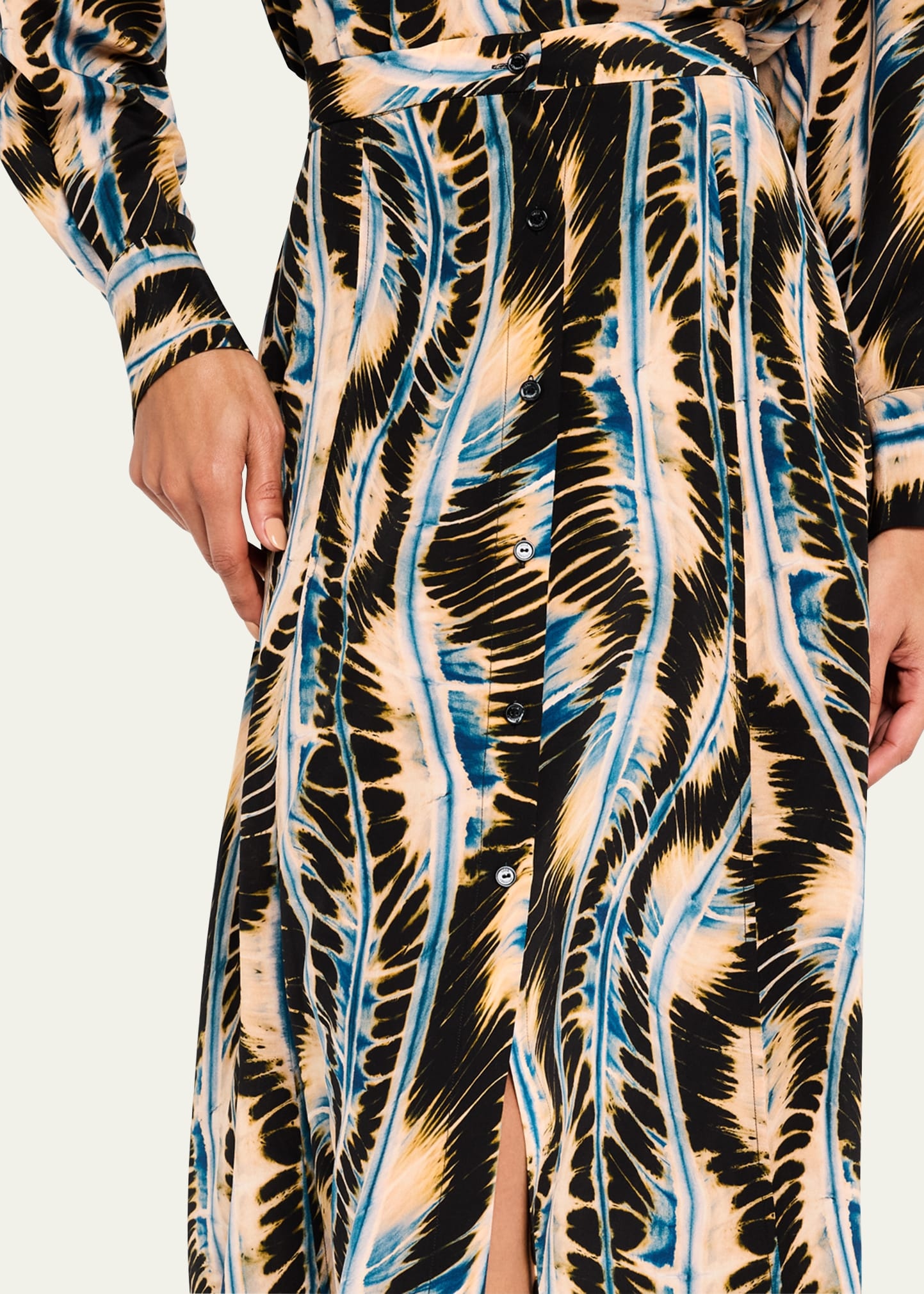 Rowan Button-Front Silk Skirt - 5