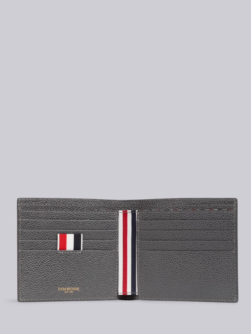 Medium Grey Pebbled Calfskin Zebra Icon Bifold Wallet 3