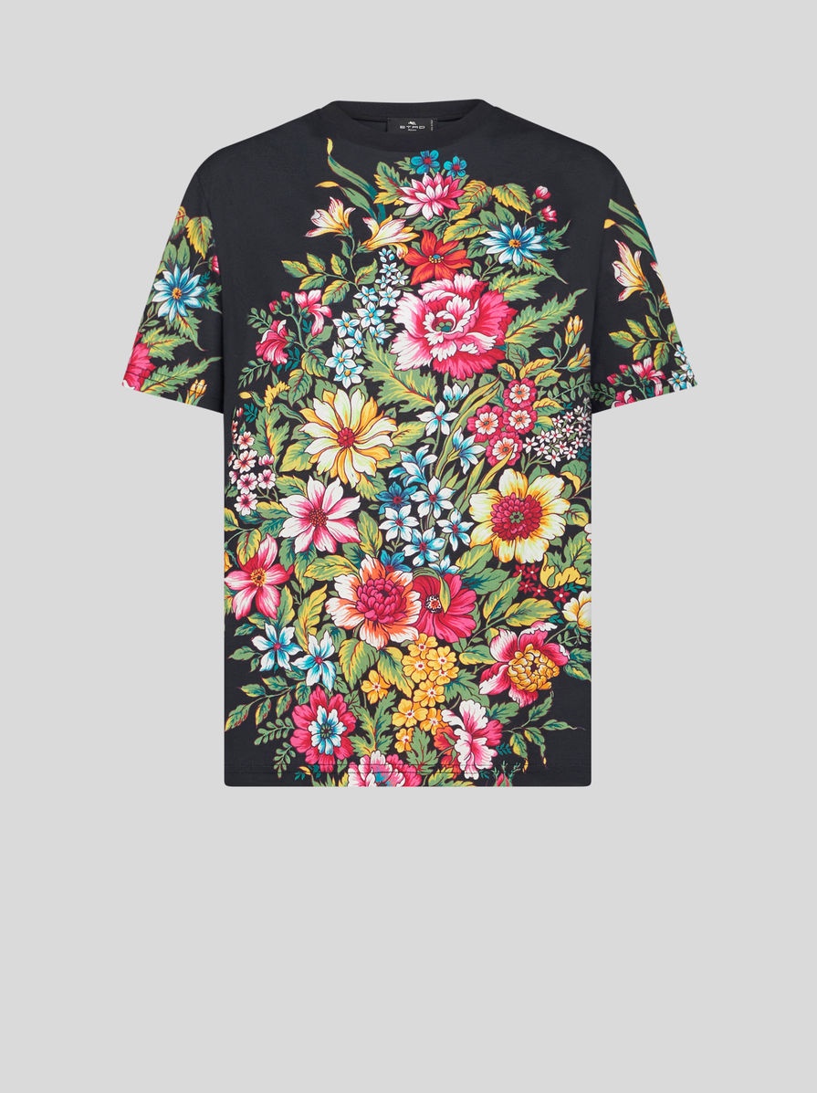 T-SHIRT WITH BOUQUET PRINT - 1