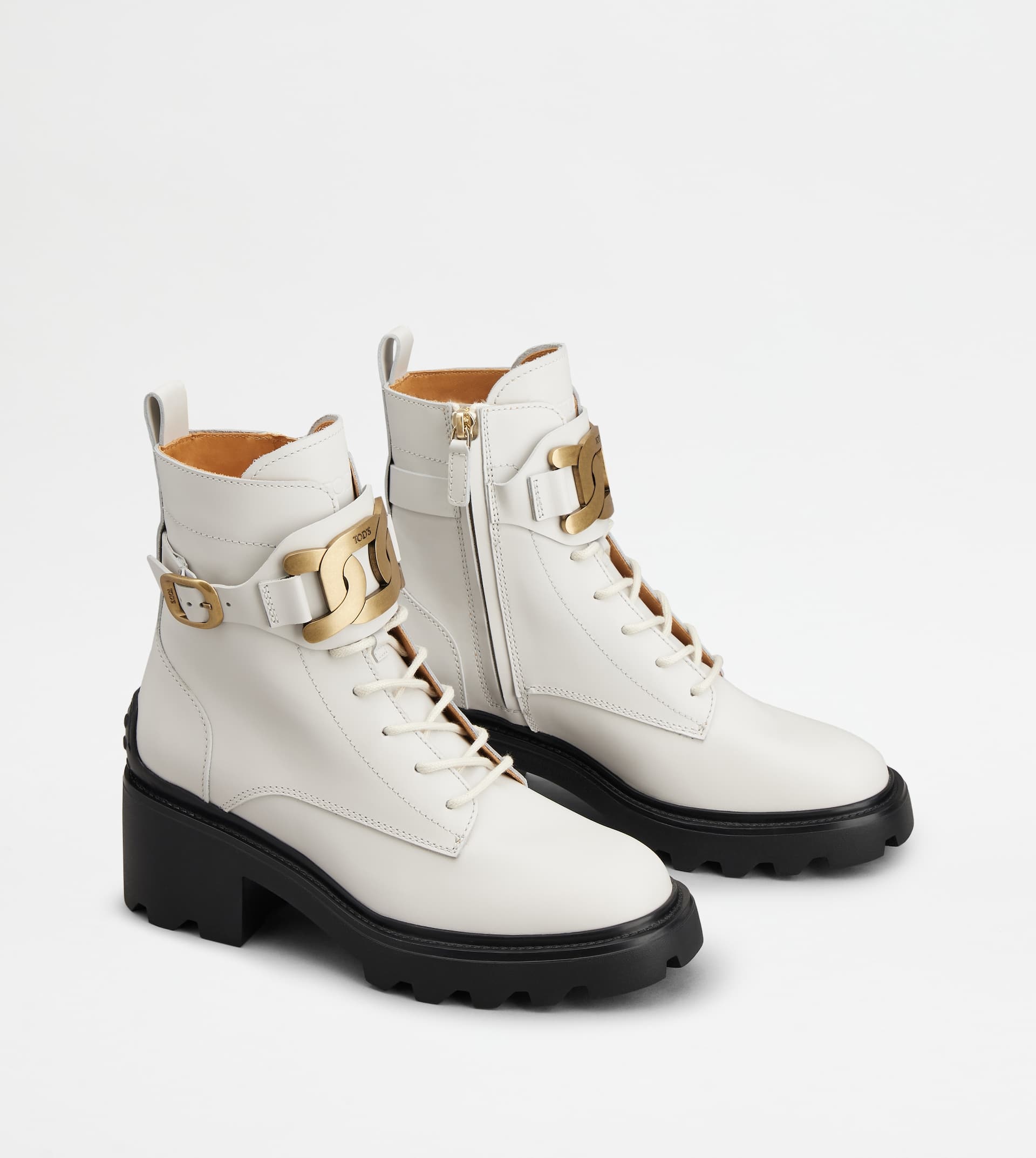 KATE ANKLE BOOTS IN LEATHER - WHITE - 3