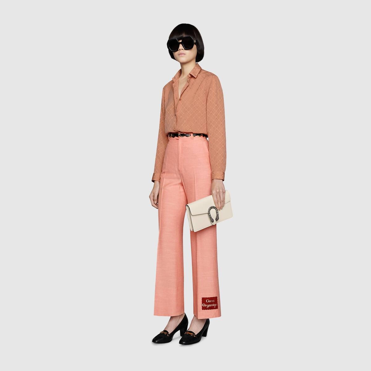 Wide viscose pant with Gucci Orgasmique - 2