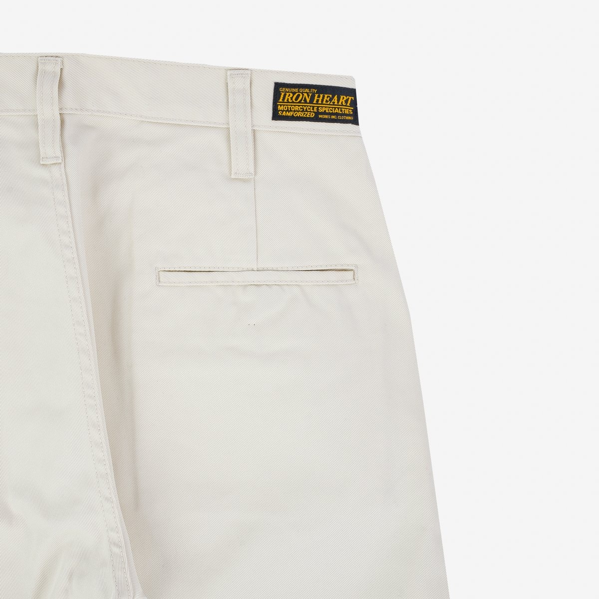 IH-727-IVO 9oz Mercerised Selvedge Cotton Medium/High Rise Tapered Chinos - Ivory - 6