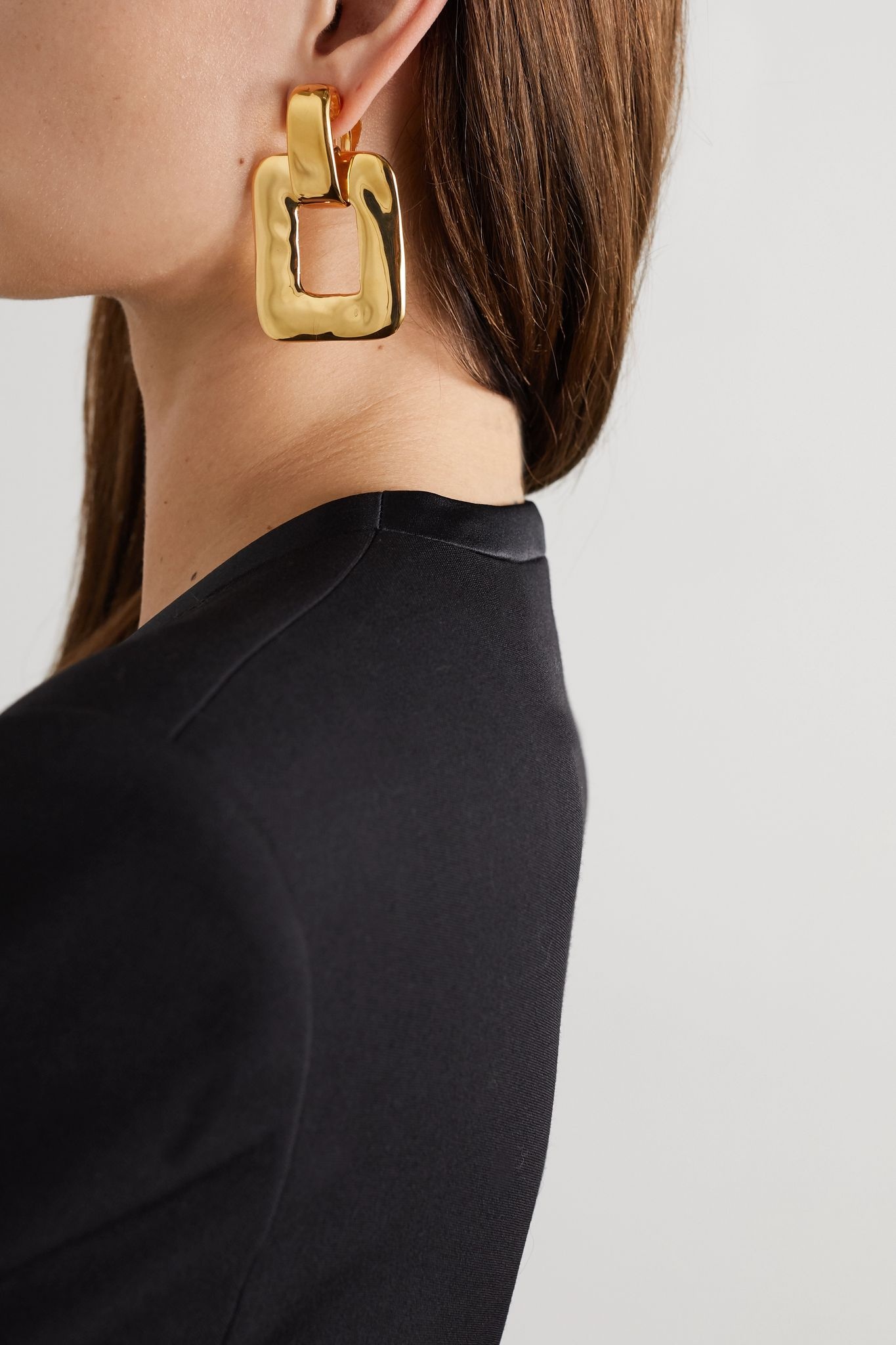 Oversized gold-tone clip earrings - 2