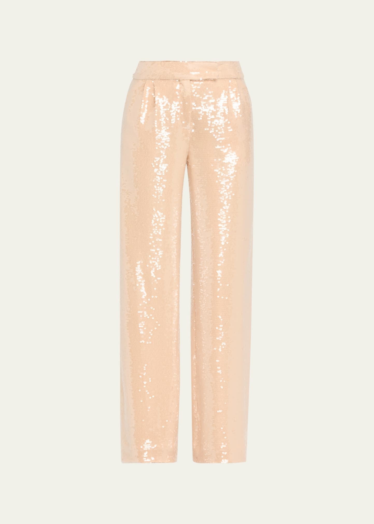 Sequin Pleated Wide-Leg Trousers - 1