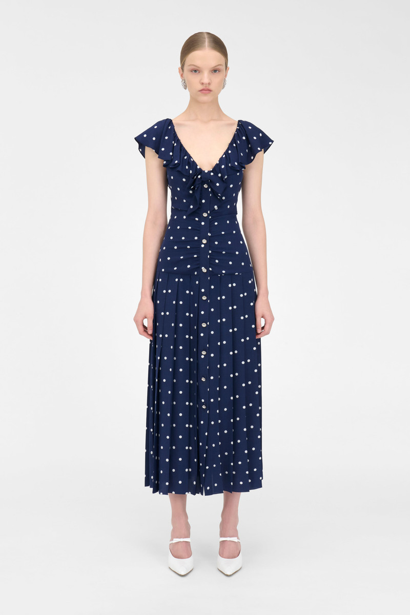 Alessandra Rich POLKA DOT DRESS WITH RUFFLE outlook