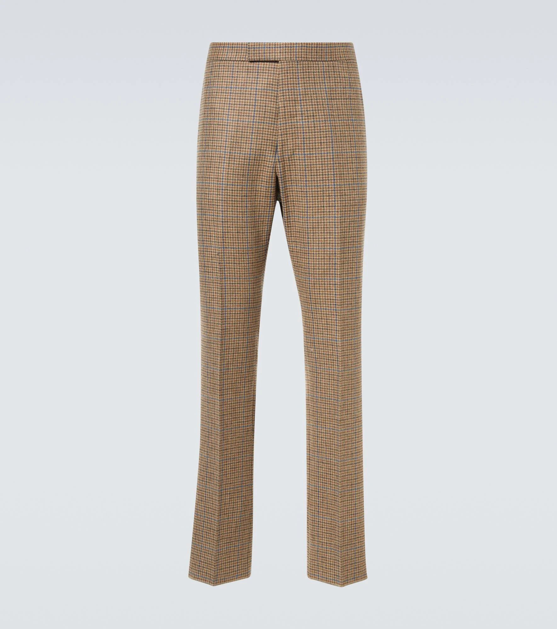 Houndstooth wool straight pants - 1