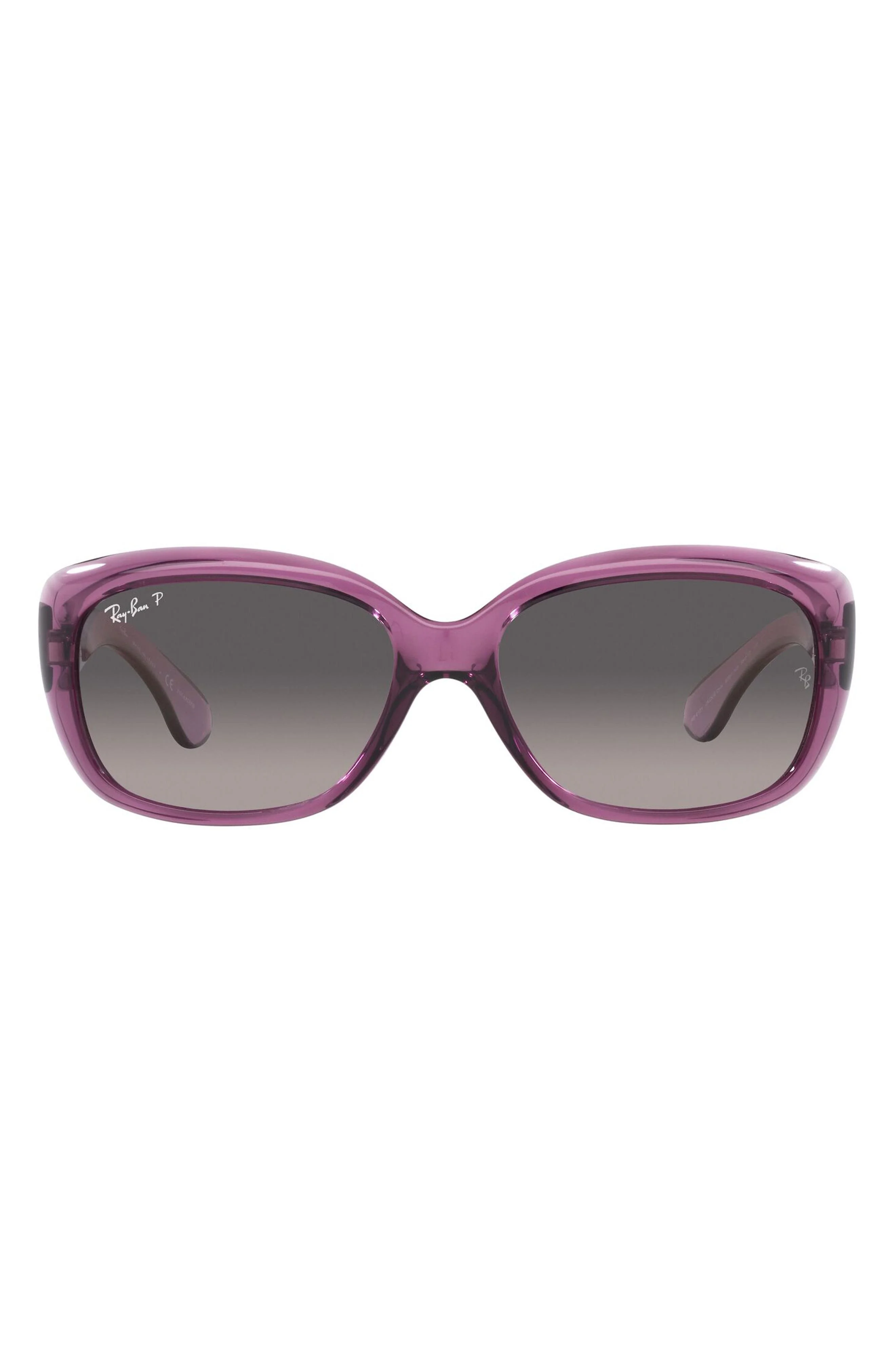 Ray-Ban Jackie Ohh 58mm Polarized Sunglasses in Violet /Grey Gradient Polar at Nordstrom - 1