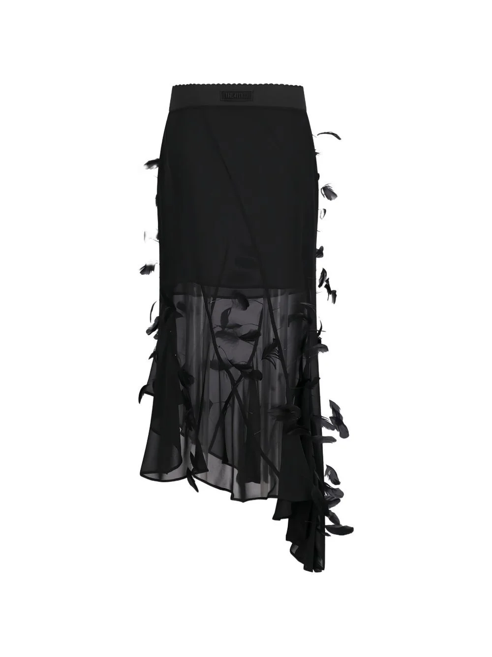 SKIRT WITH OSTRICH PIUME - 1