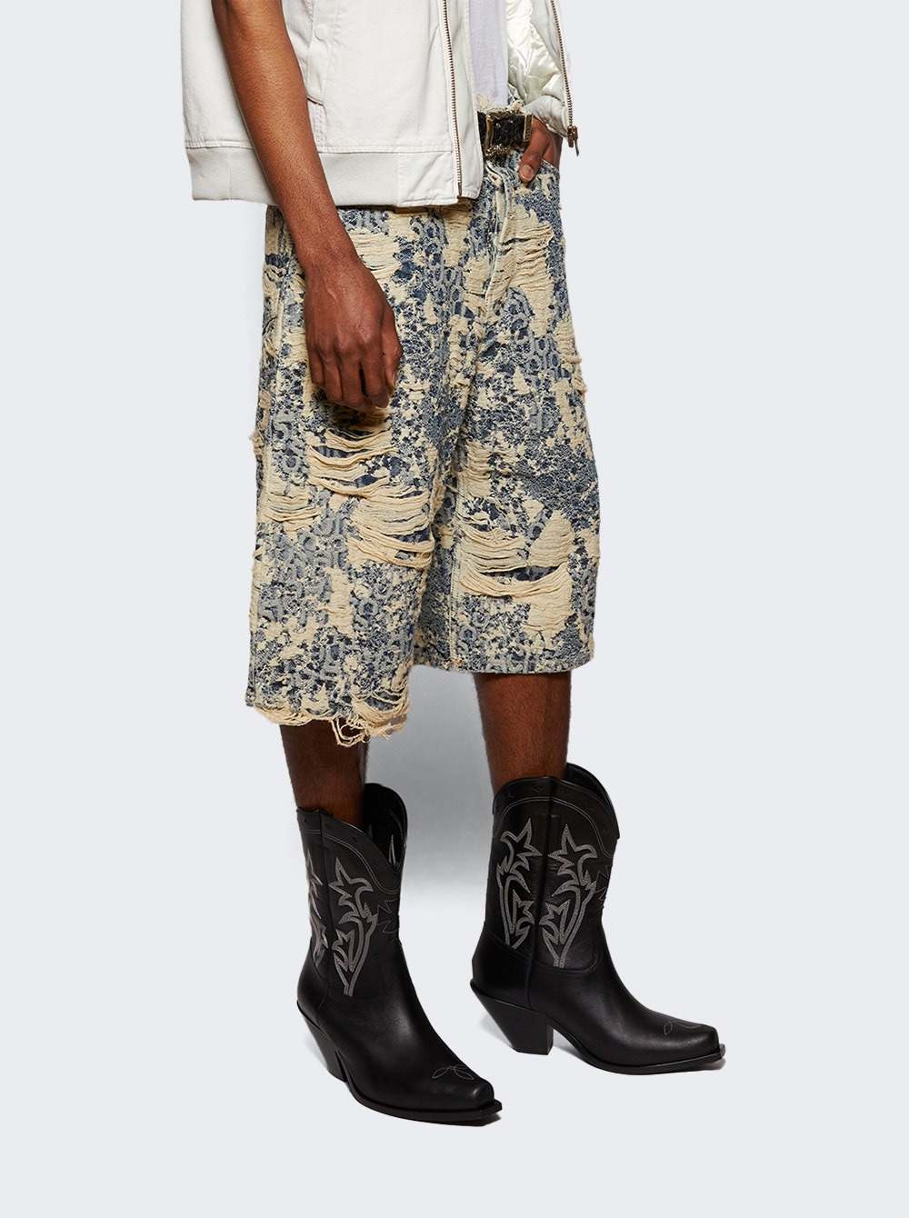 Swiss Cowboy Boot Black And Cream - 2