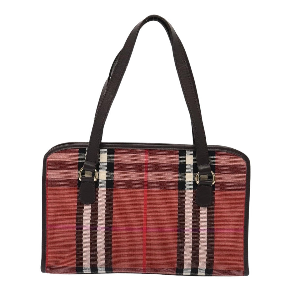 Burberry Nova Check Hand Bag Canvas Red - 2
