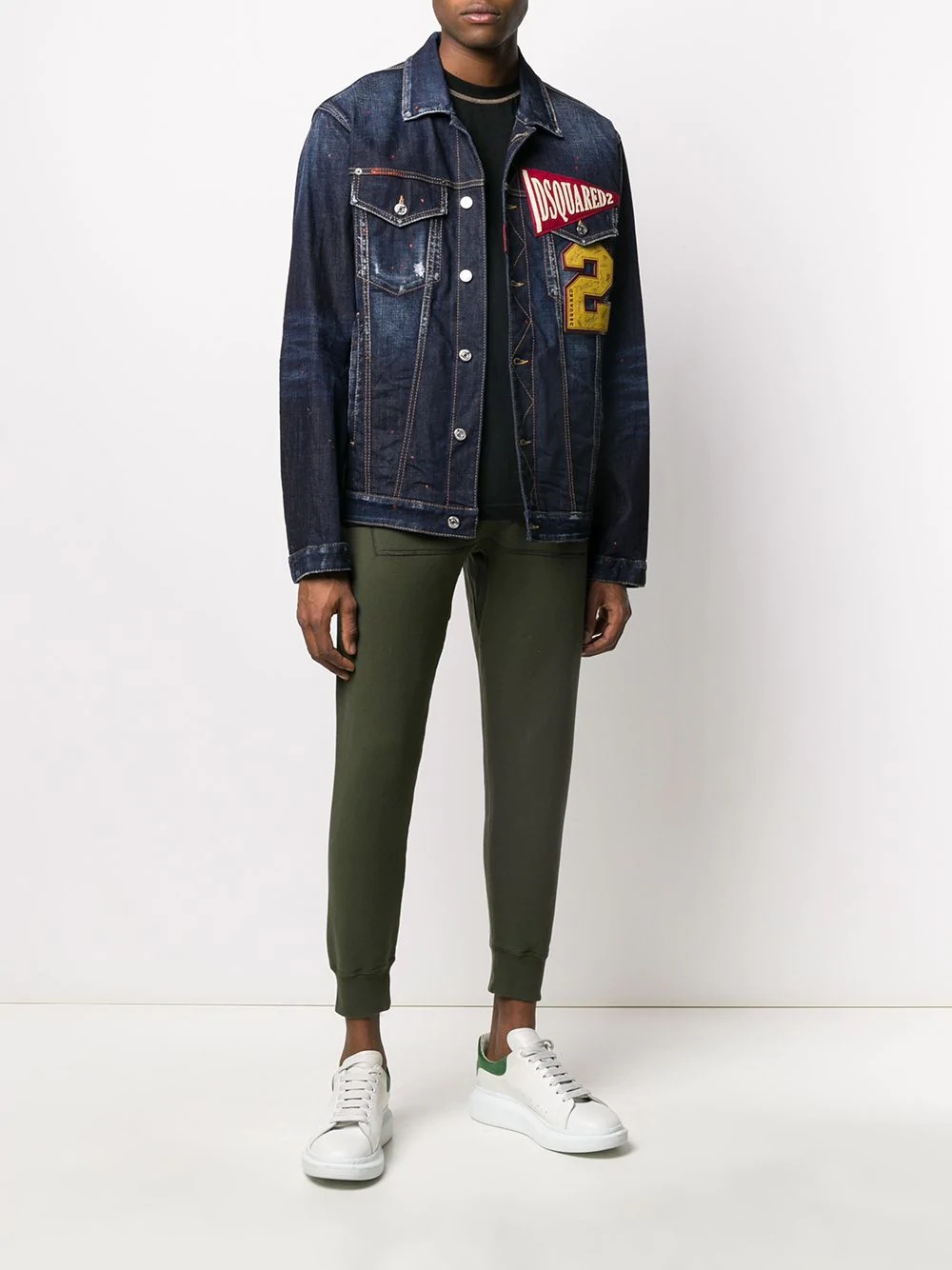 logo embroidered denim jacket - 2