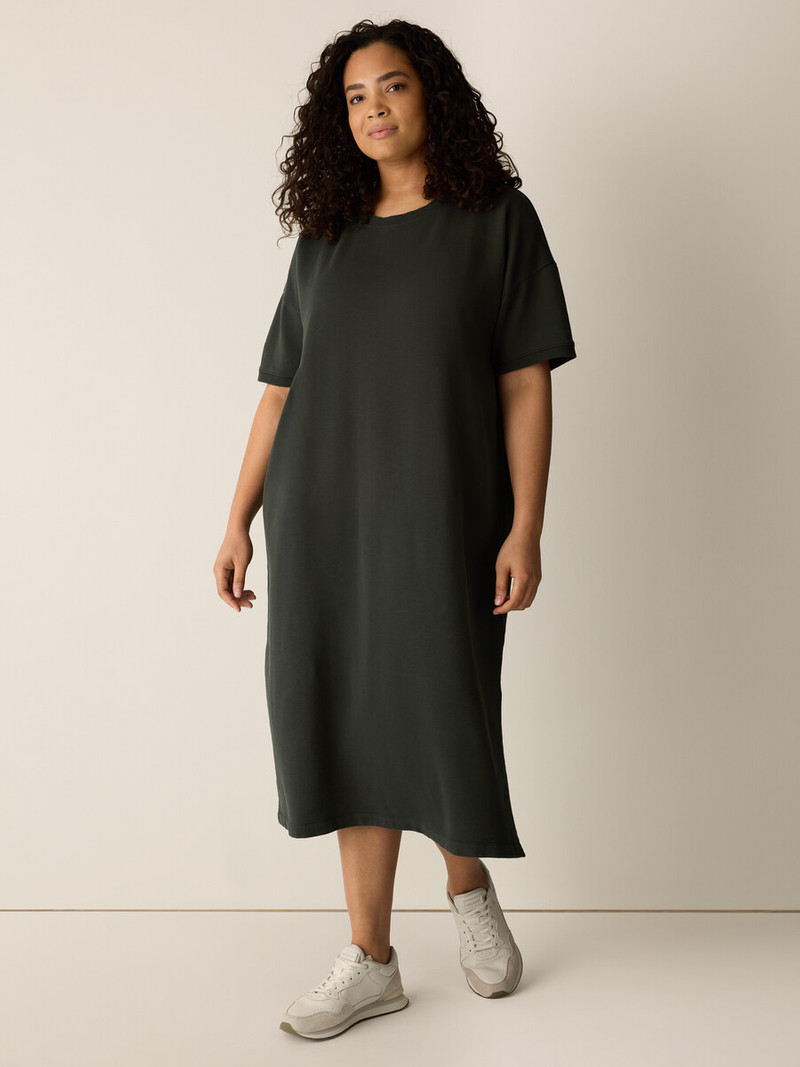 Garment-Dyed Organic Cotton Terry Crew Neck Dress 6