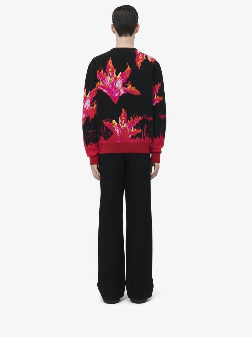Fire Flower Jacquard Sweater - 4
