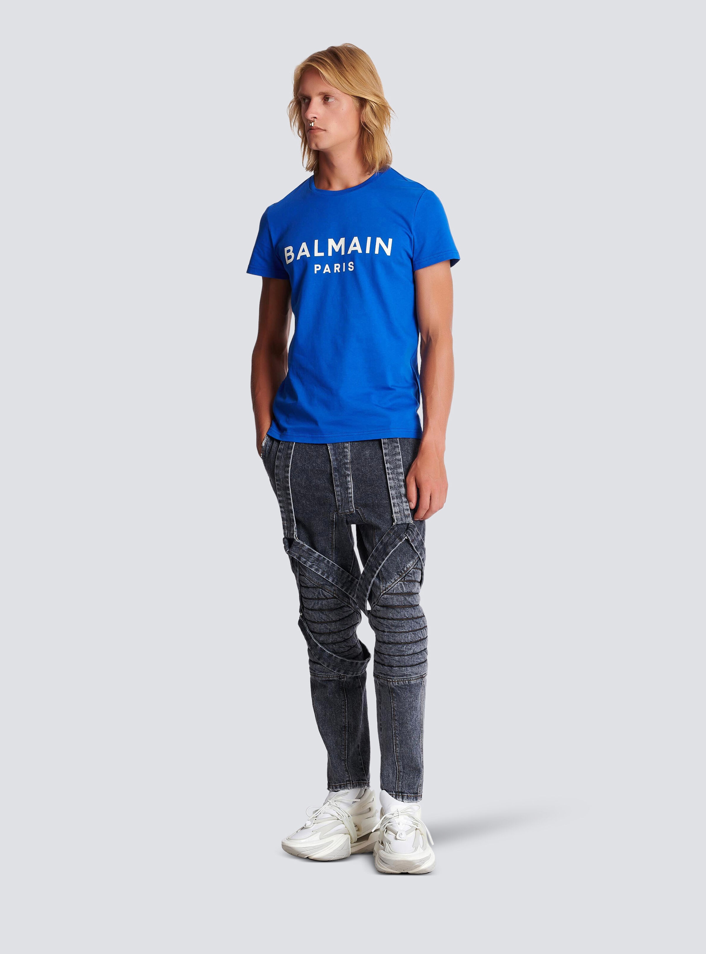 Eco-responsible cotton T-shirt with Balmain logo print - 2