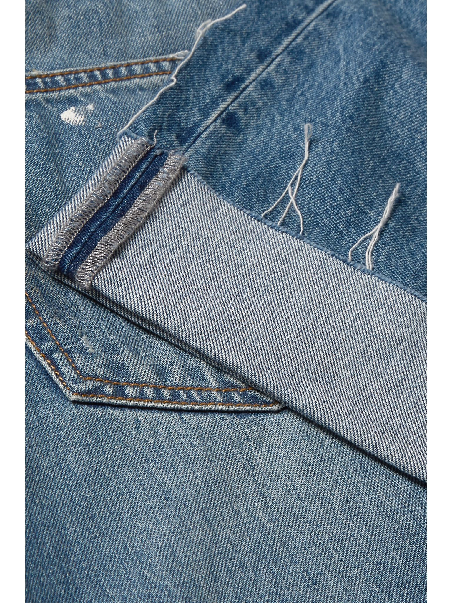 Crossover asymmetric distressed high-rise wide-leg jeans Mid denim - 8