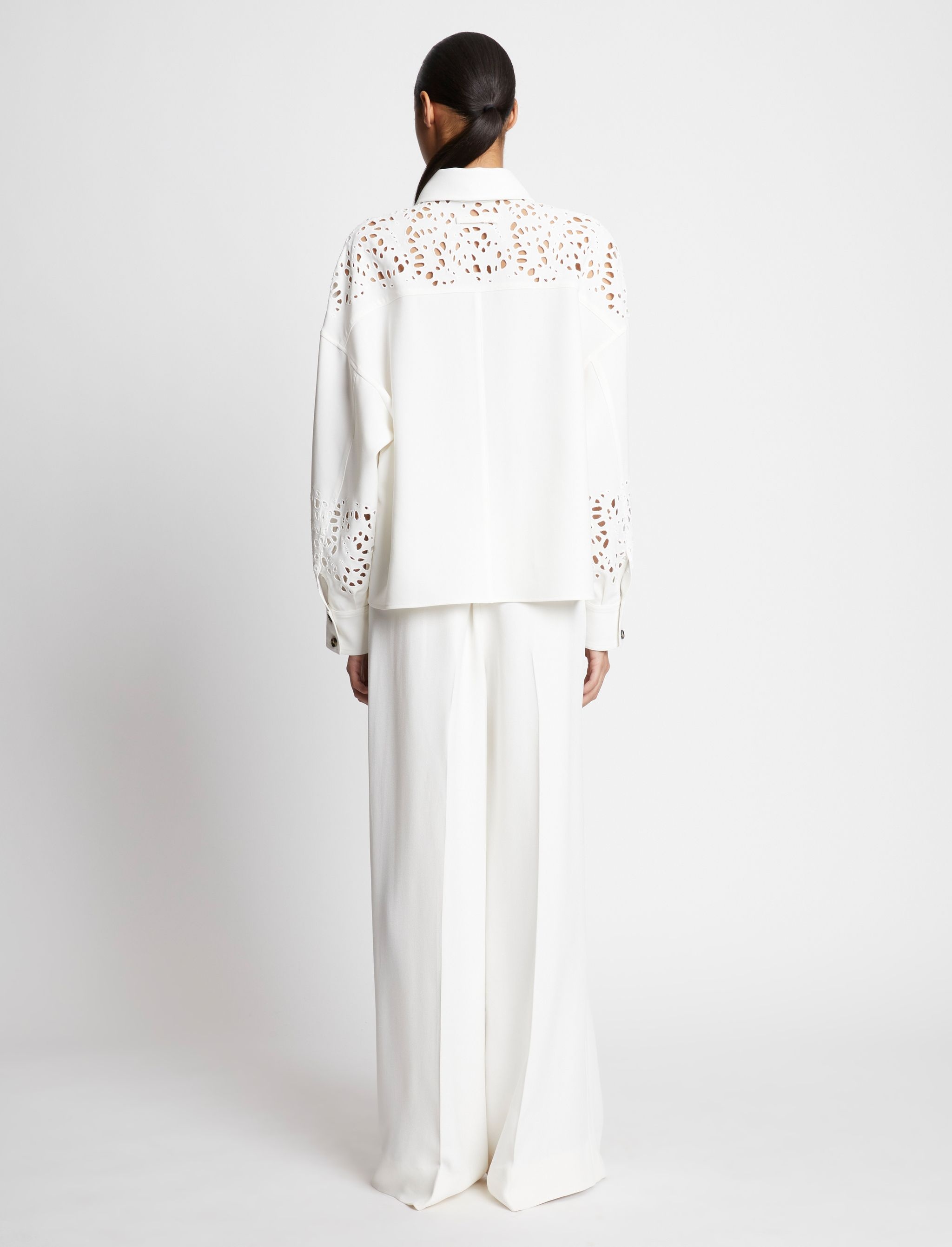 Textured Viscose Crepe Pants - 1